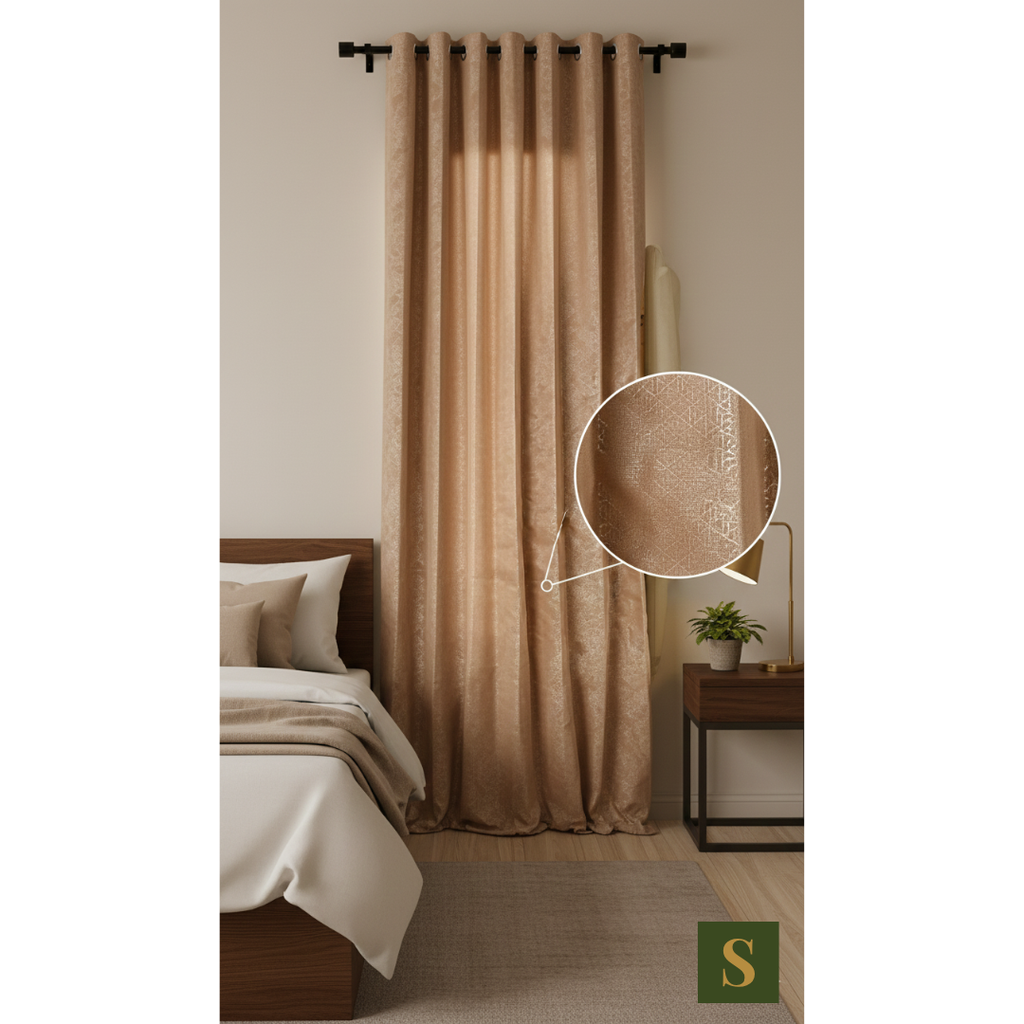 Saukins Geometry IV Pink Curtain