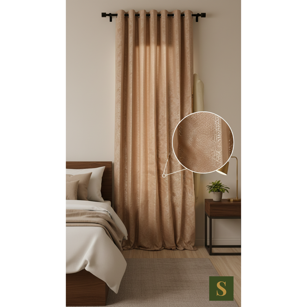 Saukins Geometry IV Pink Curtain