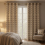 Brown Damas Pattern Curtain Dimout Curtain