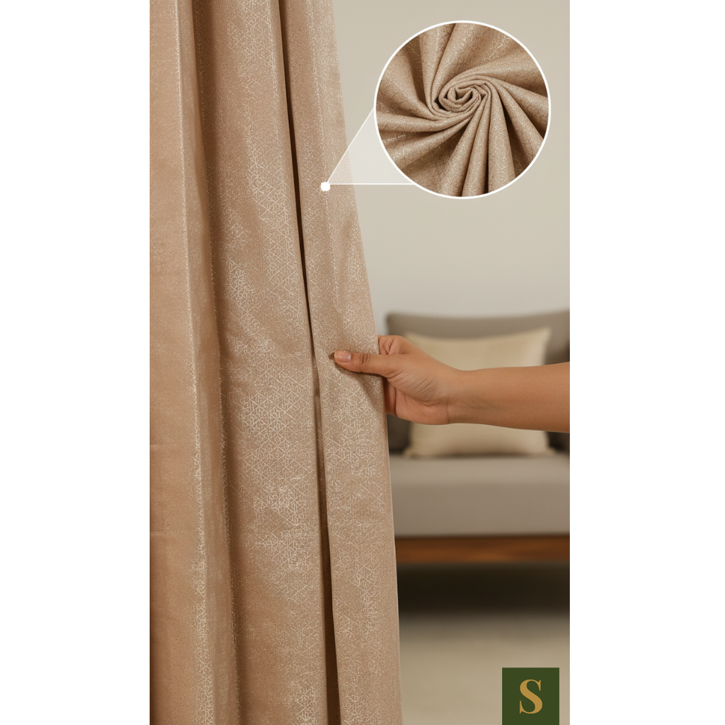 Saukins Geometry IV Pink Curtain