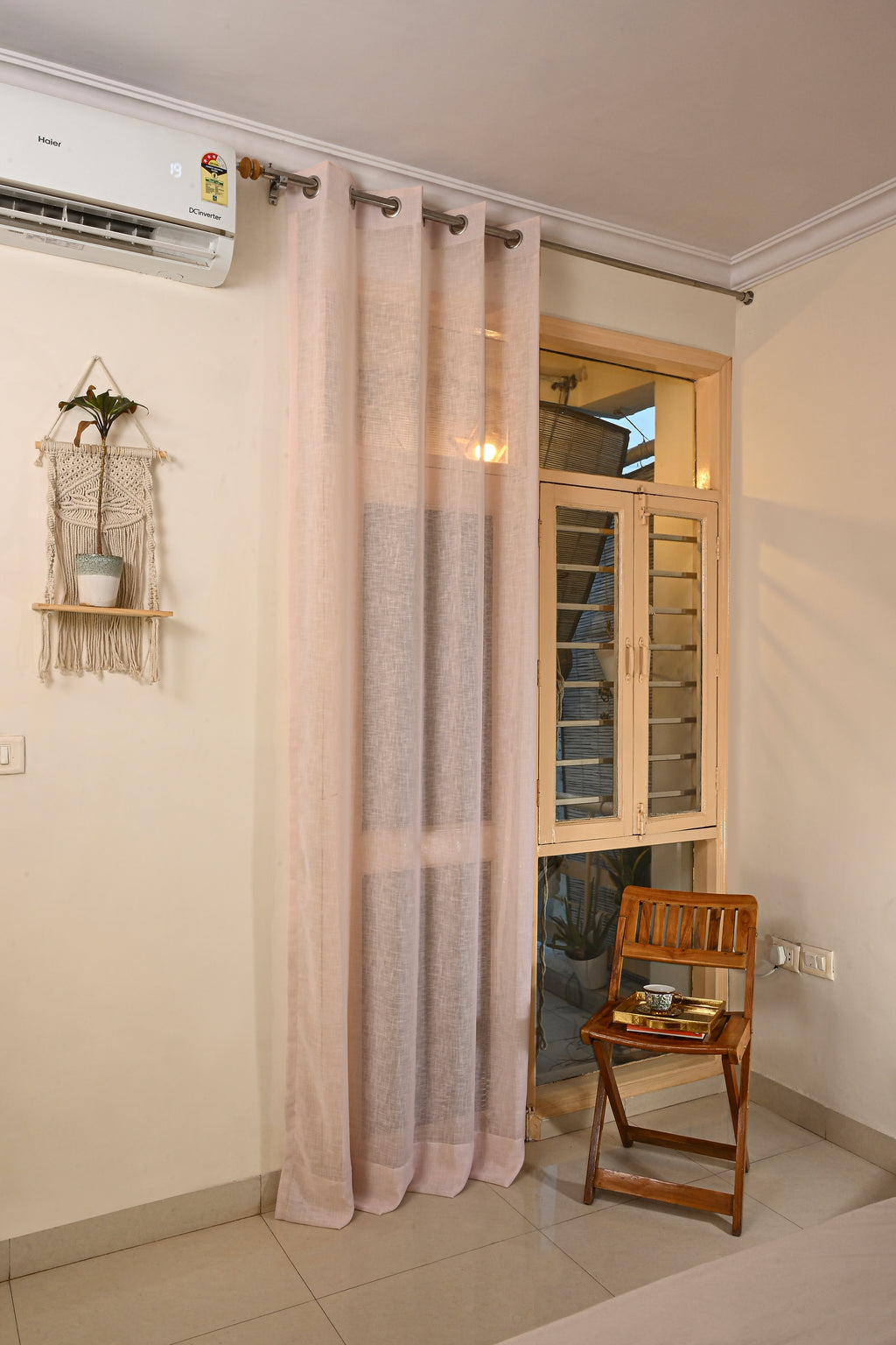 Saukins Sheer Blush Beige Curtain