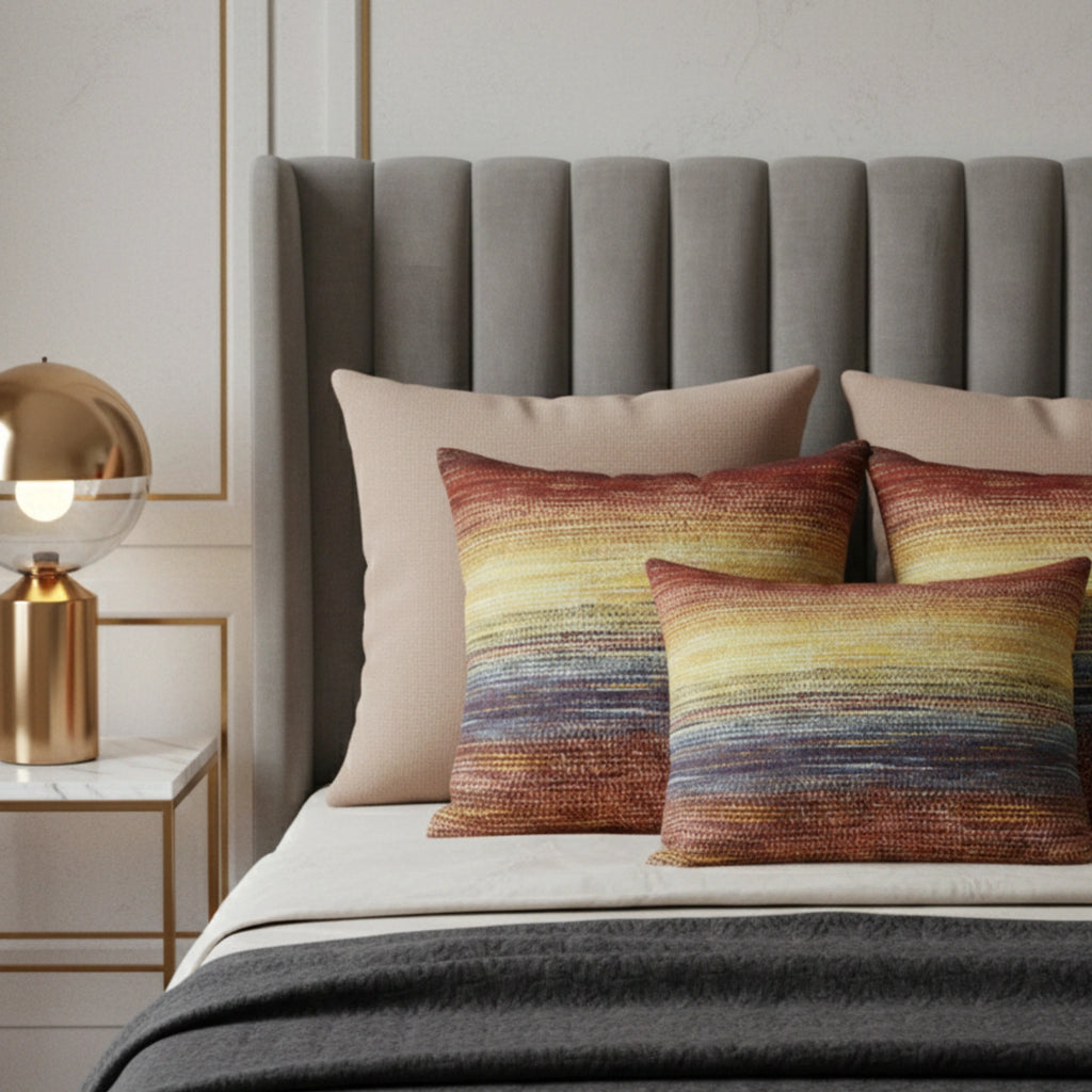 Boulce Multicolor Dots Cushion Cover Rust Boho Cushion Covers with Plain cushion cover pack of 5