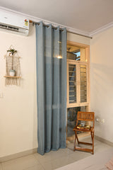Saukins Sheer Cool Grey Curtain