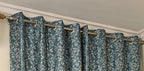 Saukins Natural VII Floral Blue Curtain