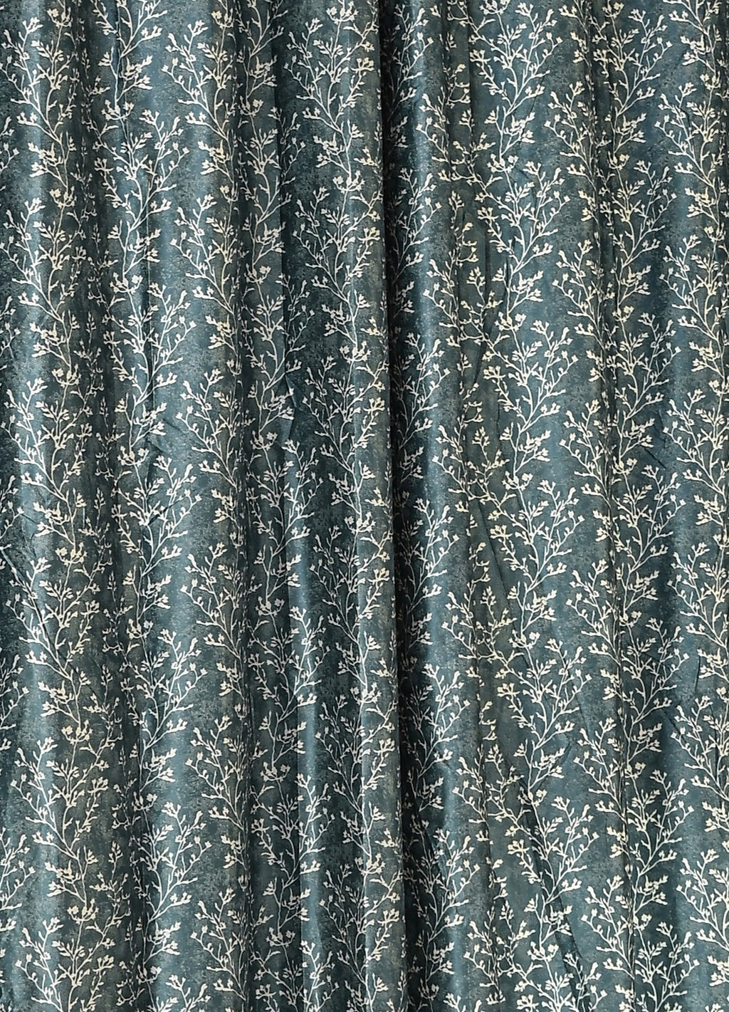 Saukins Natural VII Floral Blue Curtain
