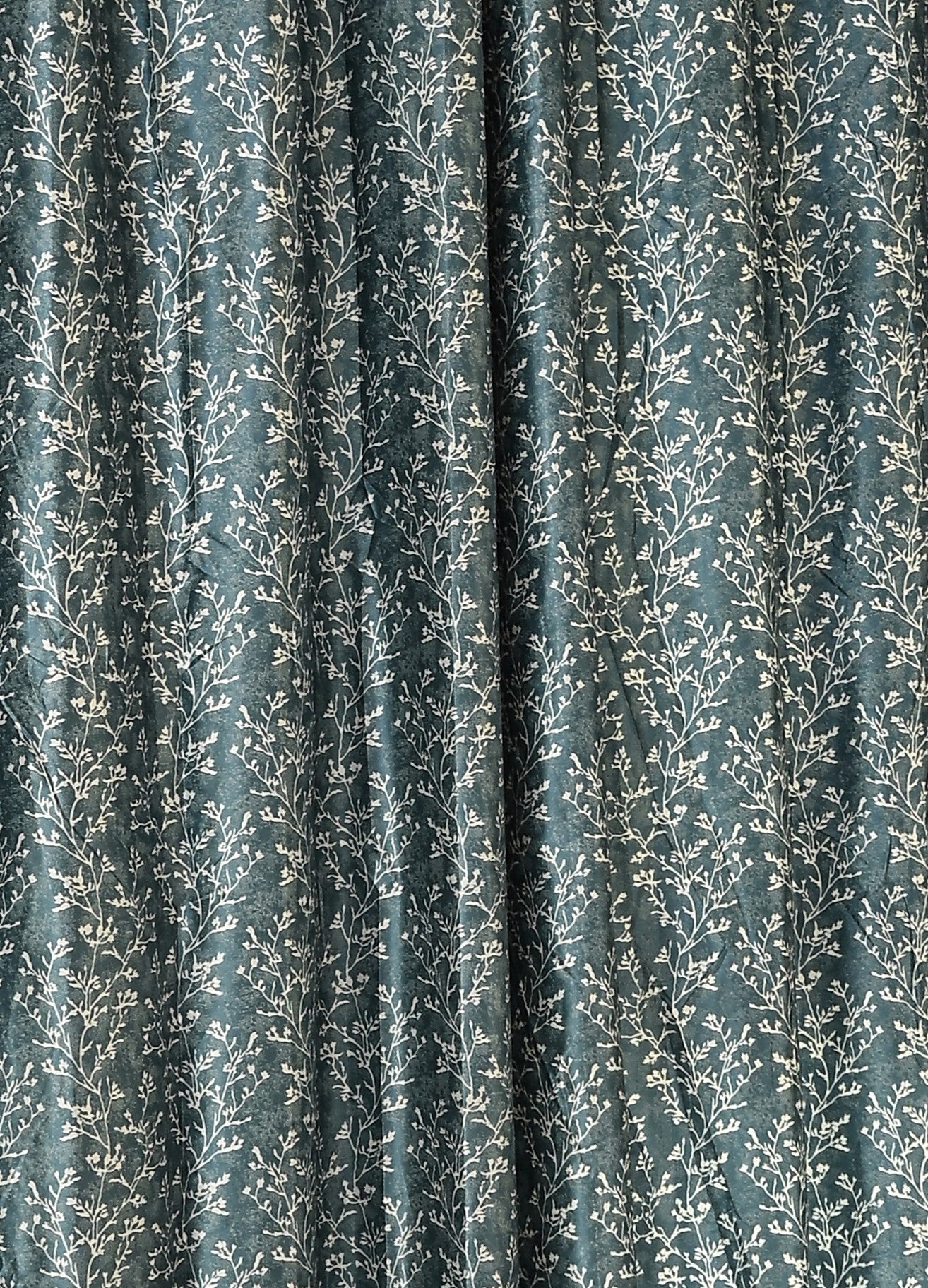 Saukins Natural VII Floral Blue Curtain