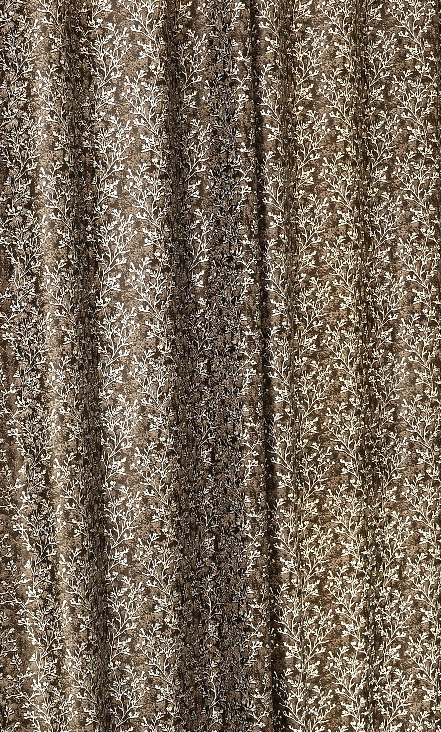 Saukins Natural VII Floral Brown Curtain