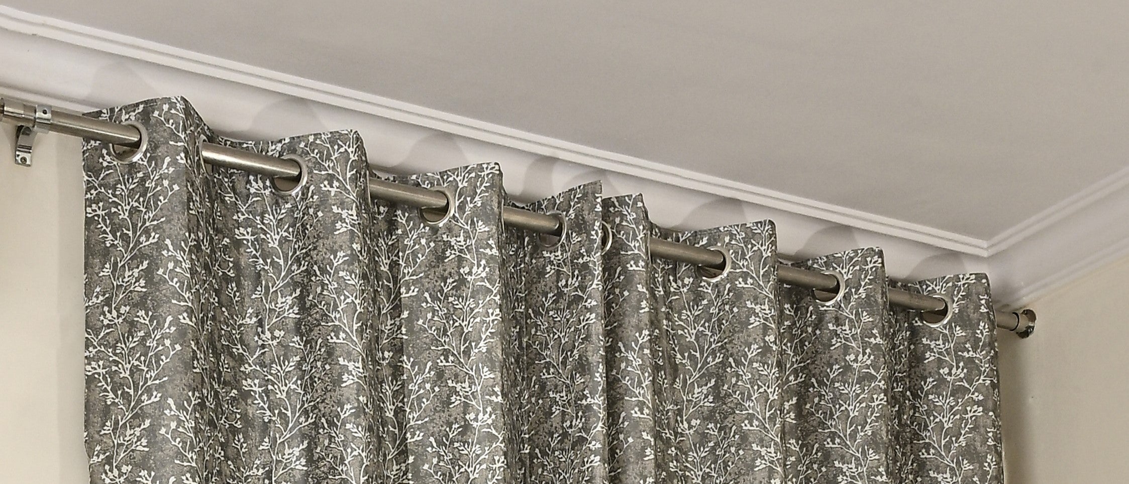 Saukins Natural VII Floral Grey Curtain