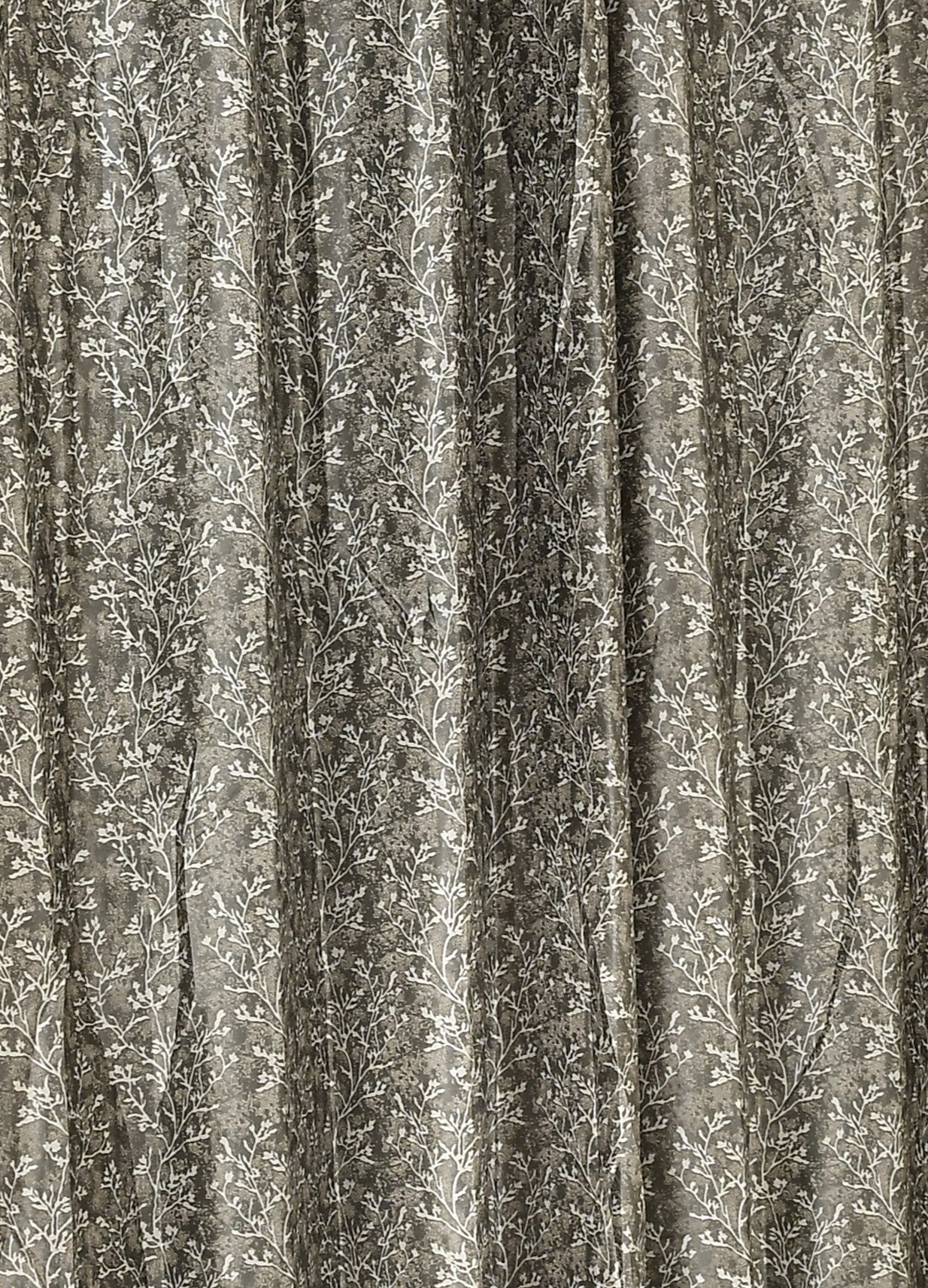 Saukins Natural VII Floral Grey Curtain