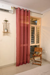 Saukins Sheer Dusty Pink Curtain