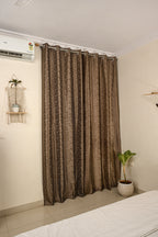 Saukins Geometry II Brown Curtain