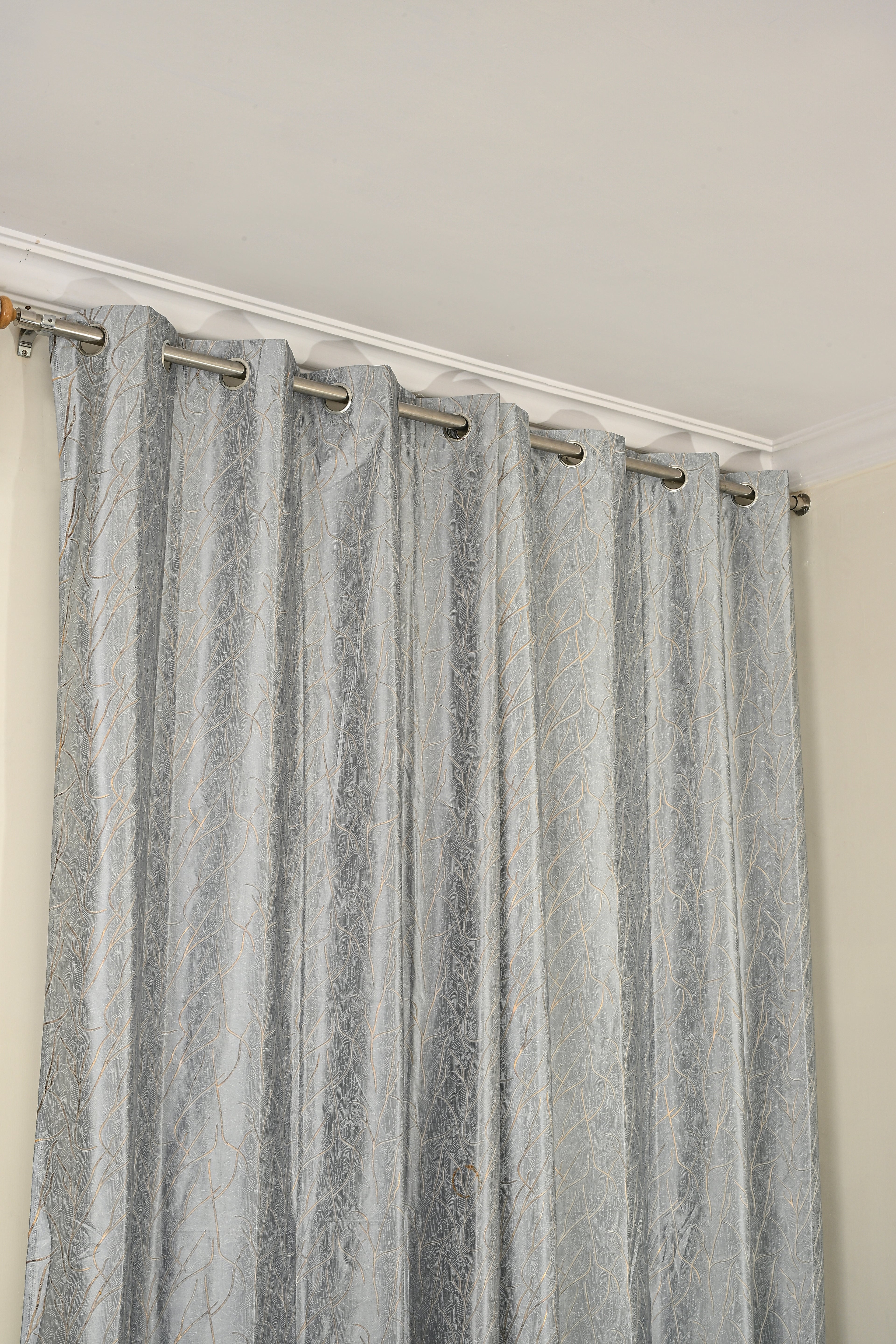 Saukins Natural VIII Grey Curtain