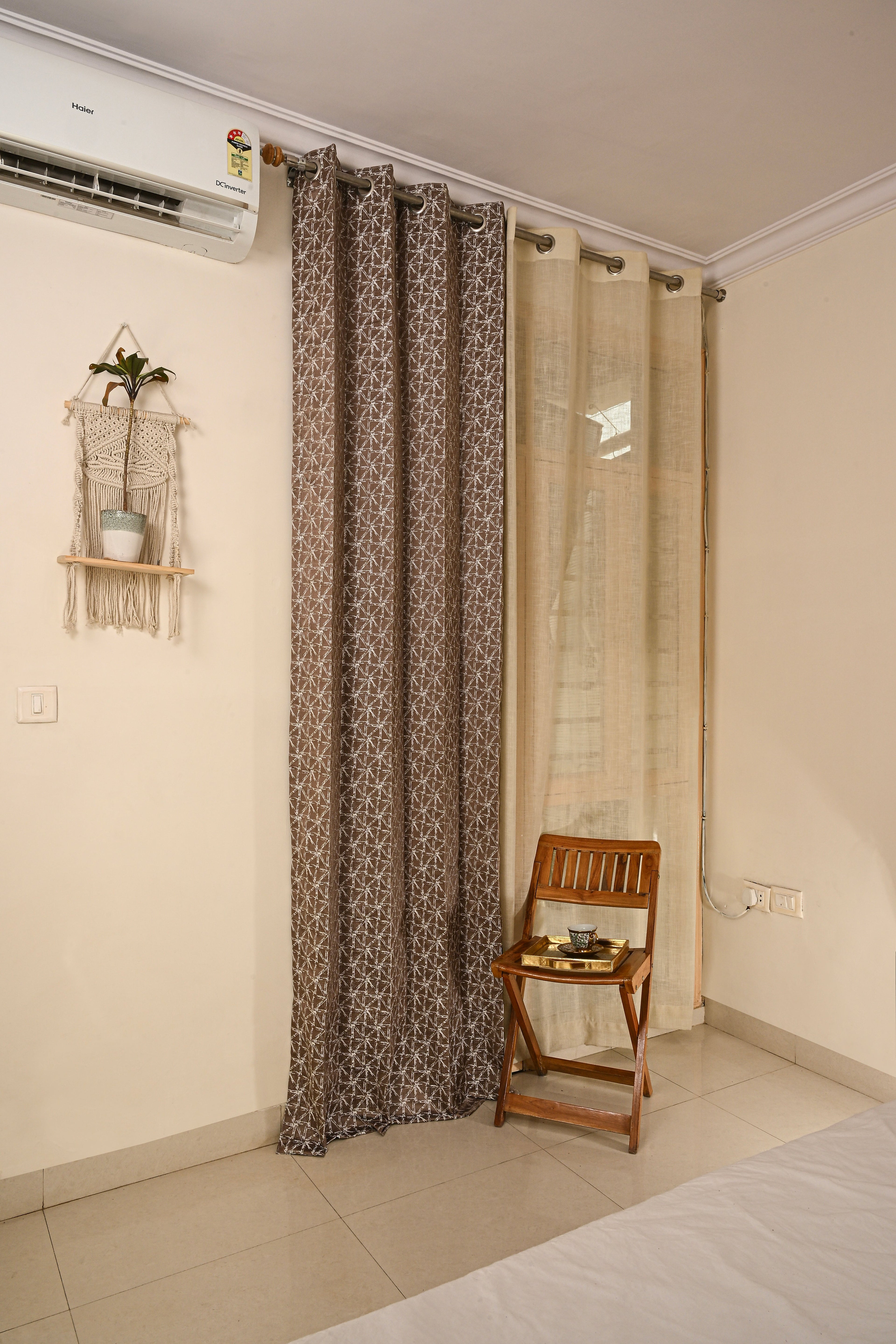 Saukins Geometry III Brown Curtain
