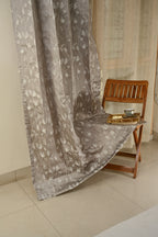Saukins Natural V Grey Curtain