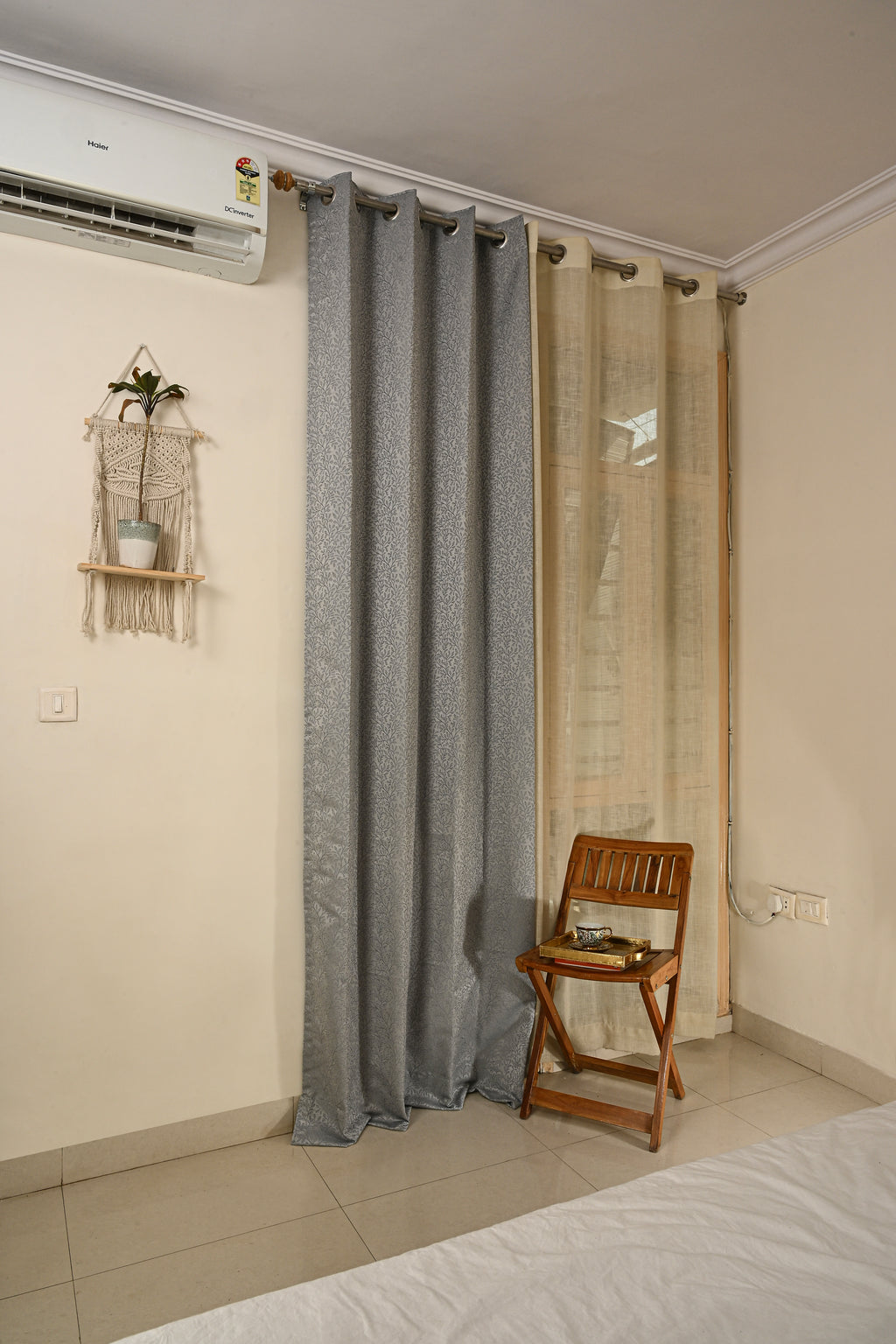 Saukins Natural VI Grey Curtain