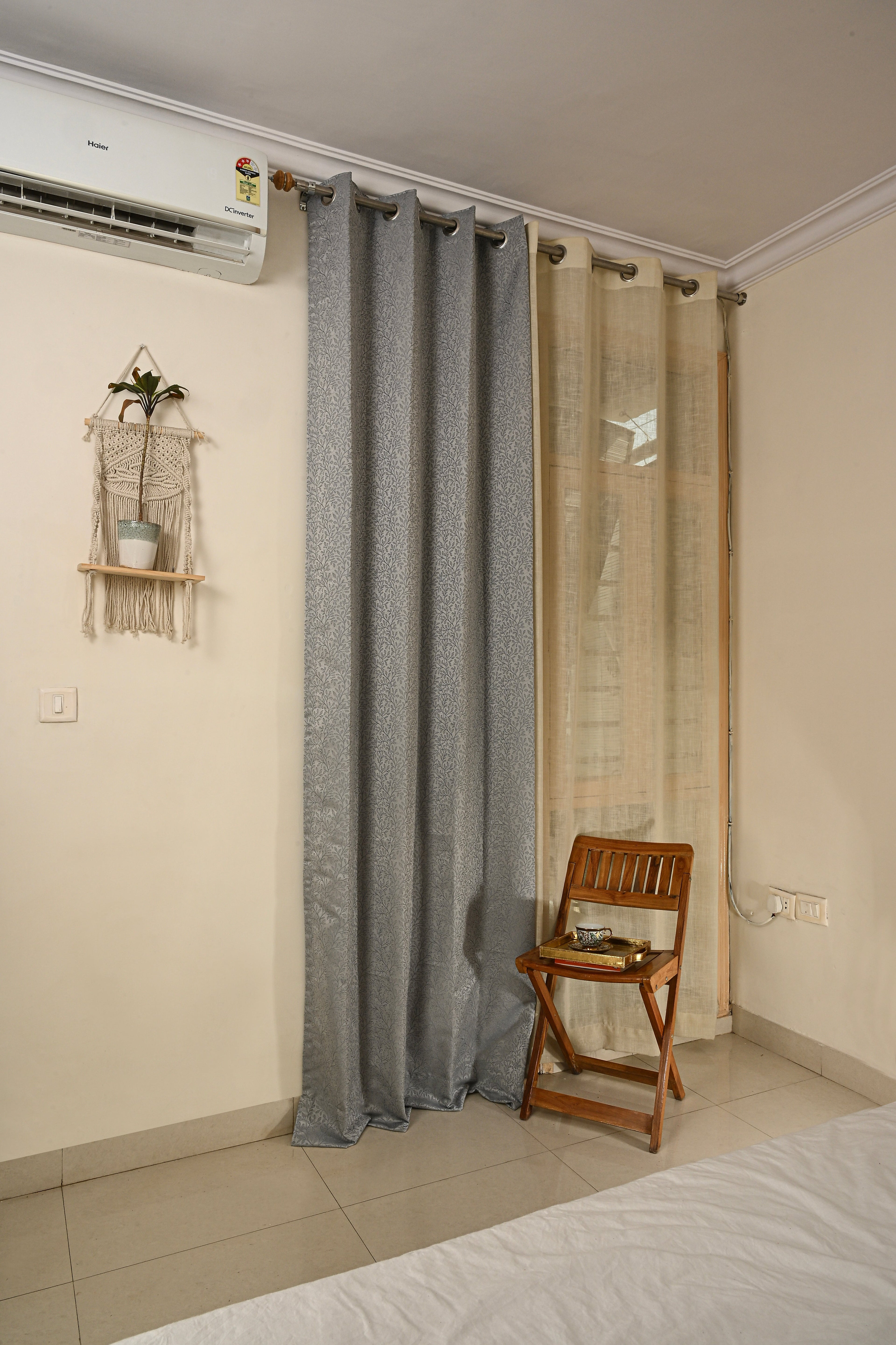 Saukins Natural VI Grey Curtain