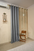 Saukins Natural VI Blue Curtain