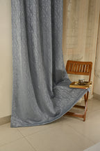 Saukins Geometry V Blue Curtain