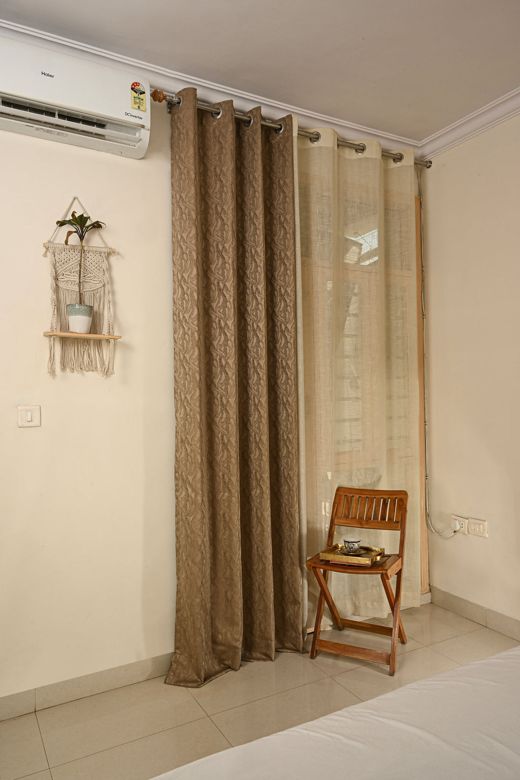 Saukins Geometry V Brown Curtain