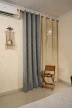 Saukins Geometry V Grey Curtain