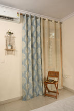 Saukins Taj II Blue Curtain
