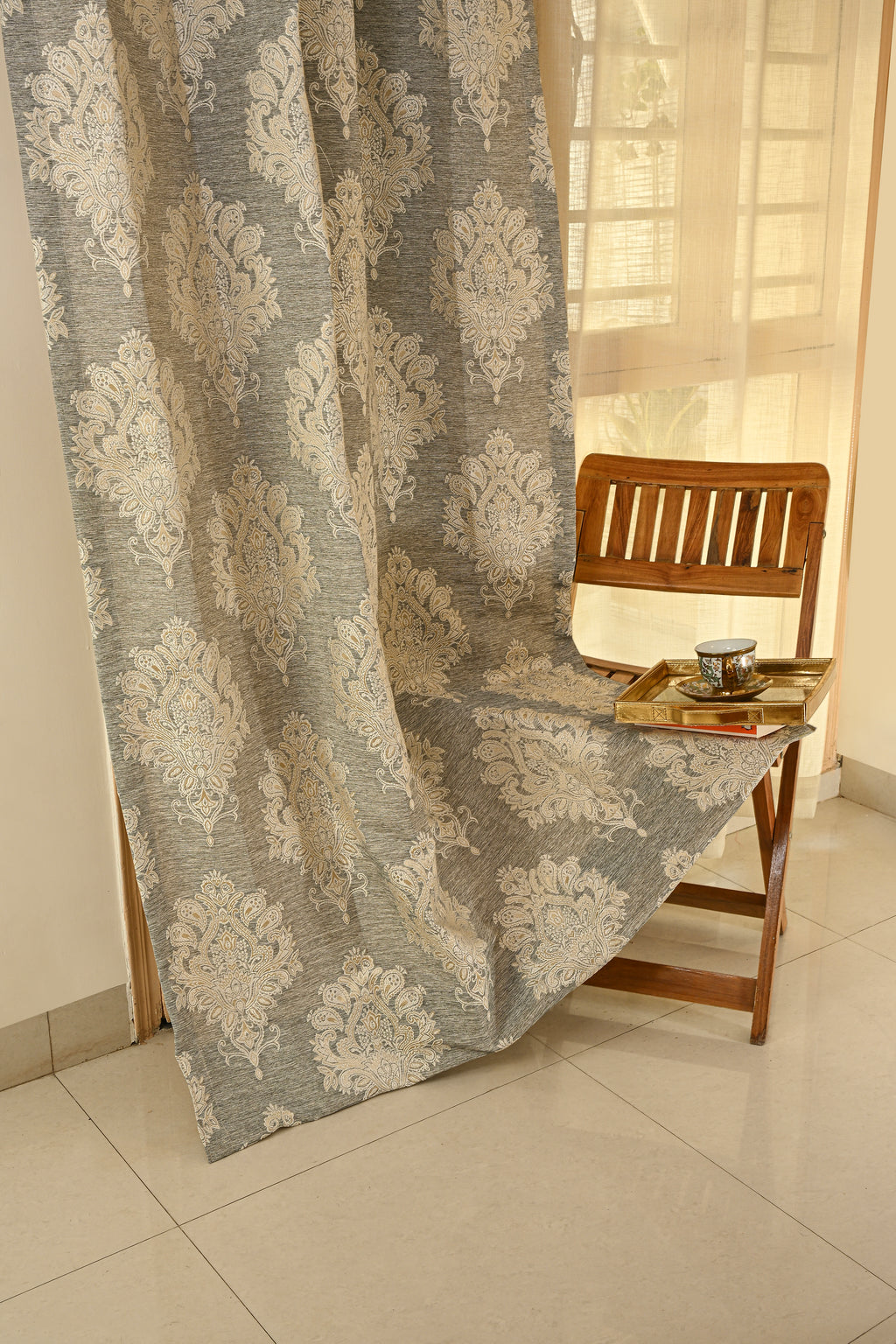 Saukins Taj II Grey Curtain