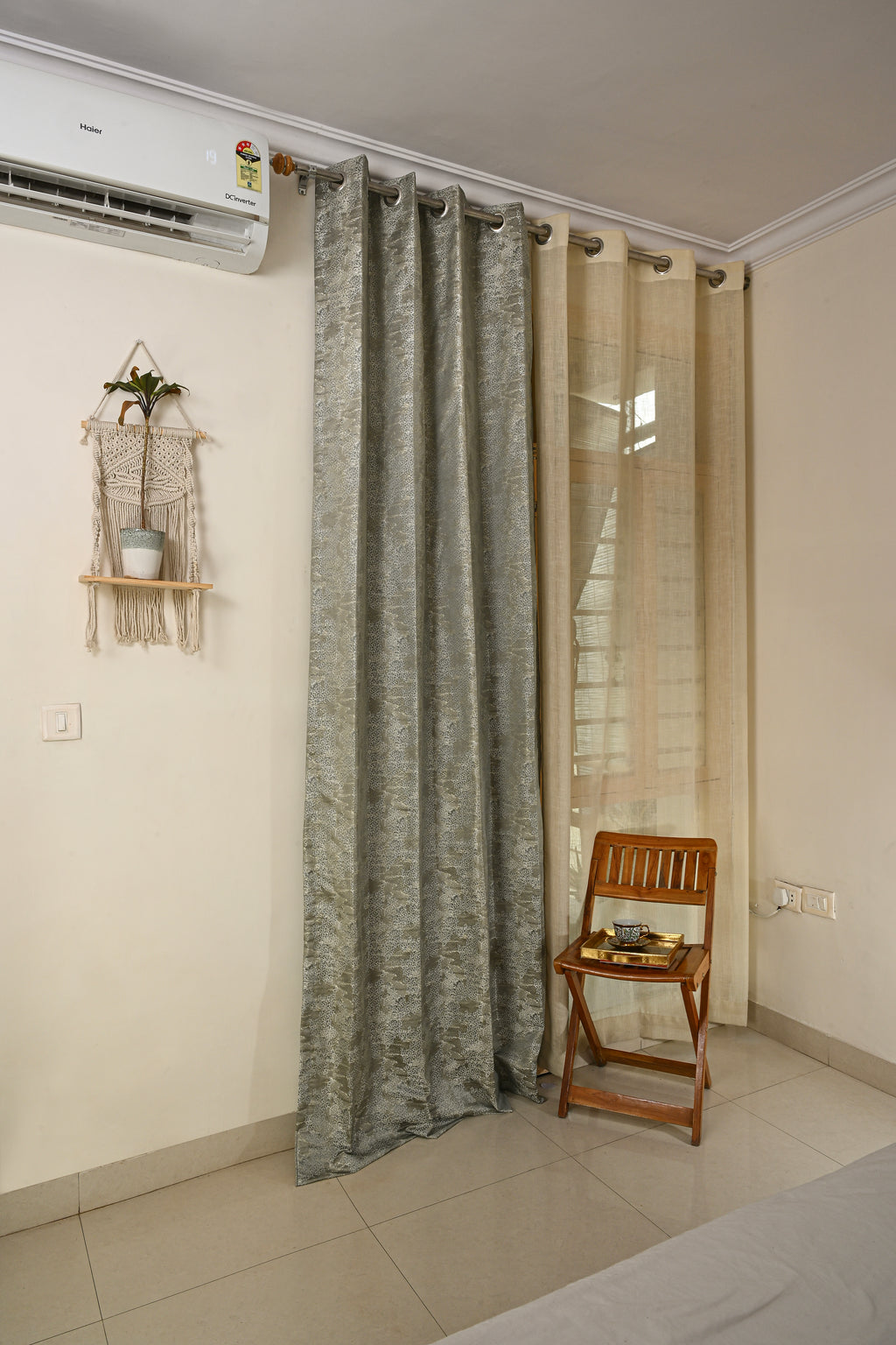 Saukins Geometry IV Blue Curtain