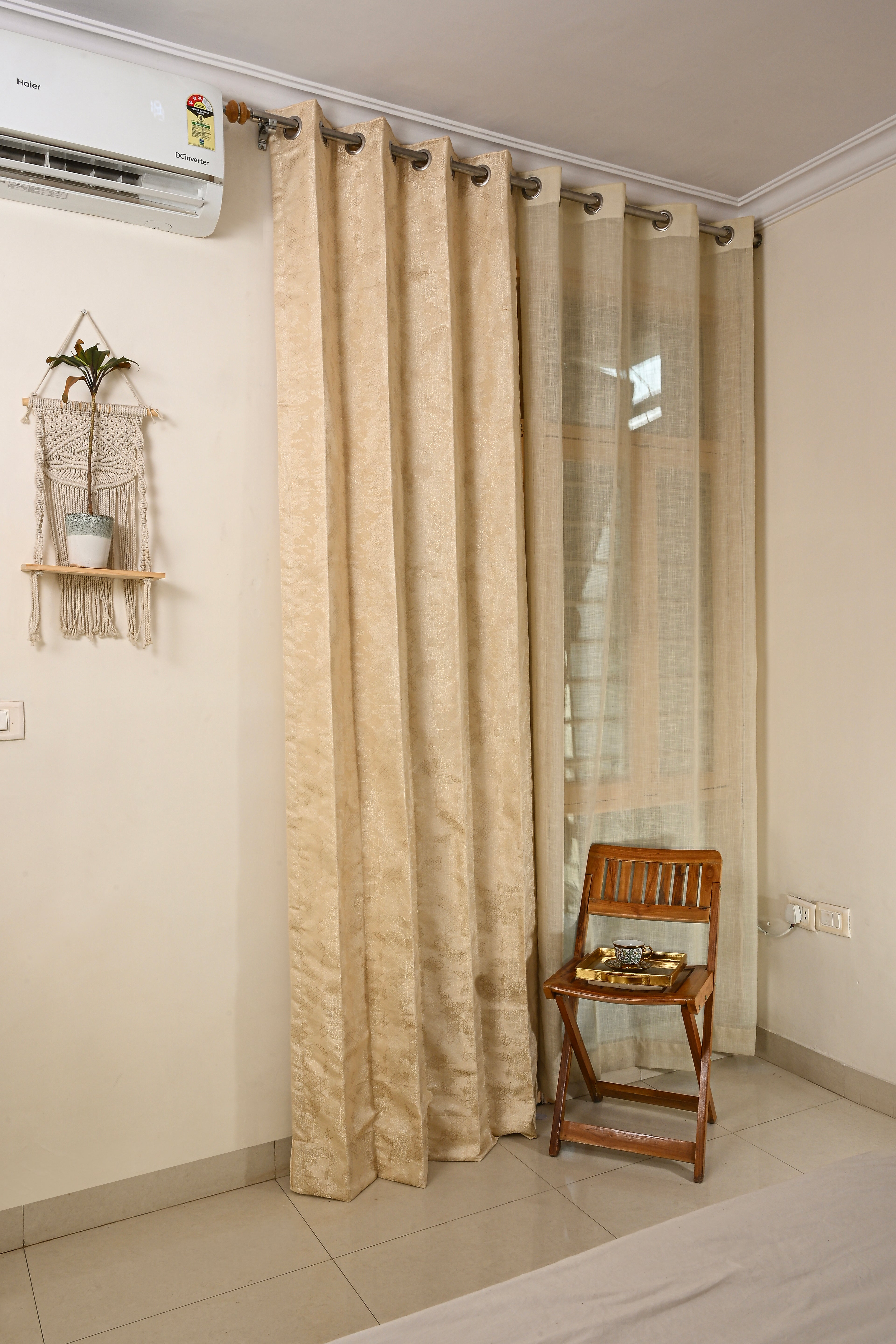 Saukins Geometry IV Cream Curtain