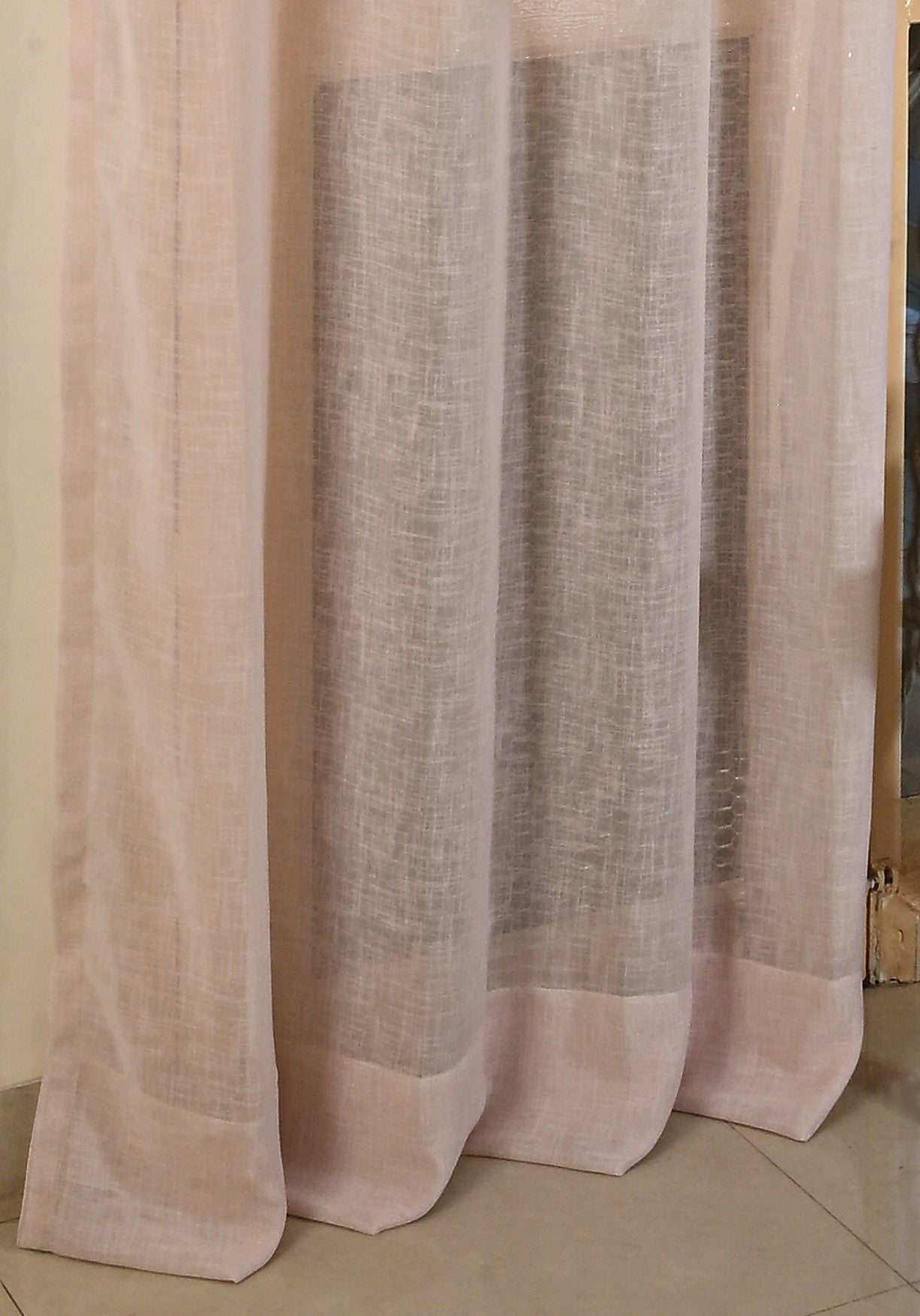 Saukins Sheer Blush Beige Curtain