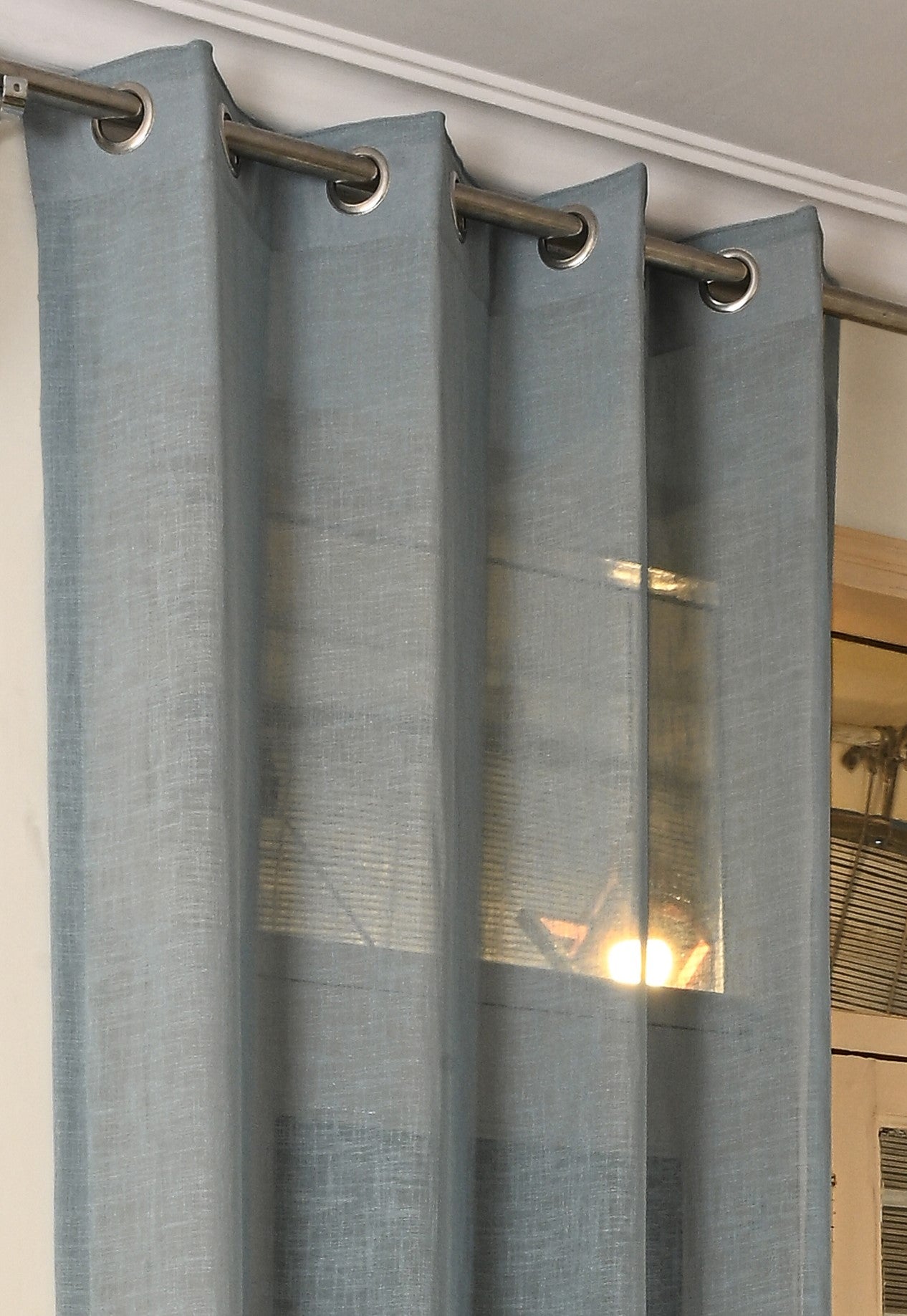 Saukins Sheer Cool Grey Curtain