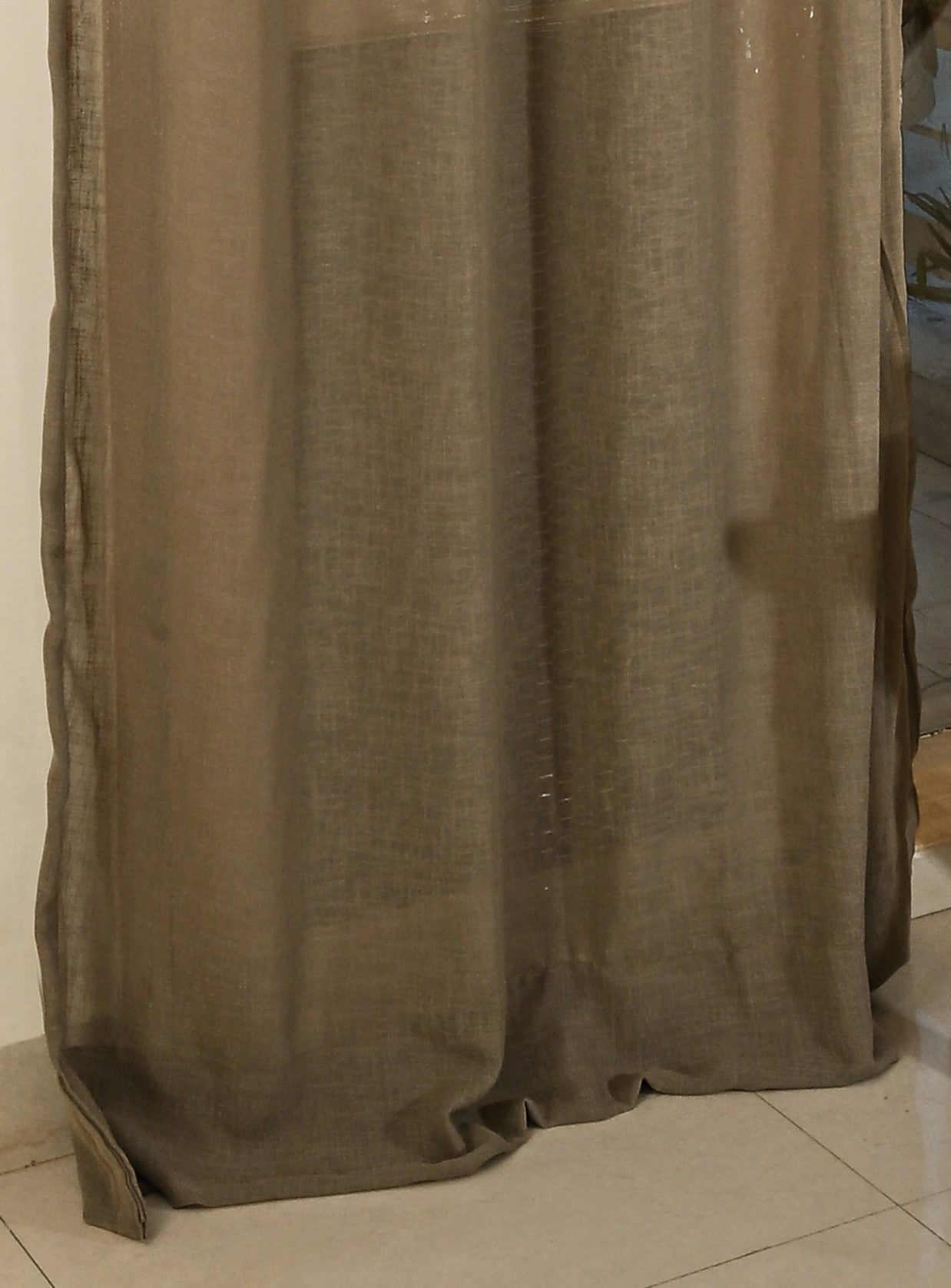Saukins Sheer Warm Taupe Curtain
