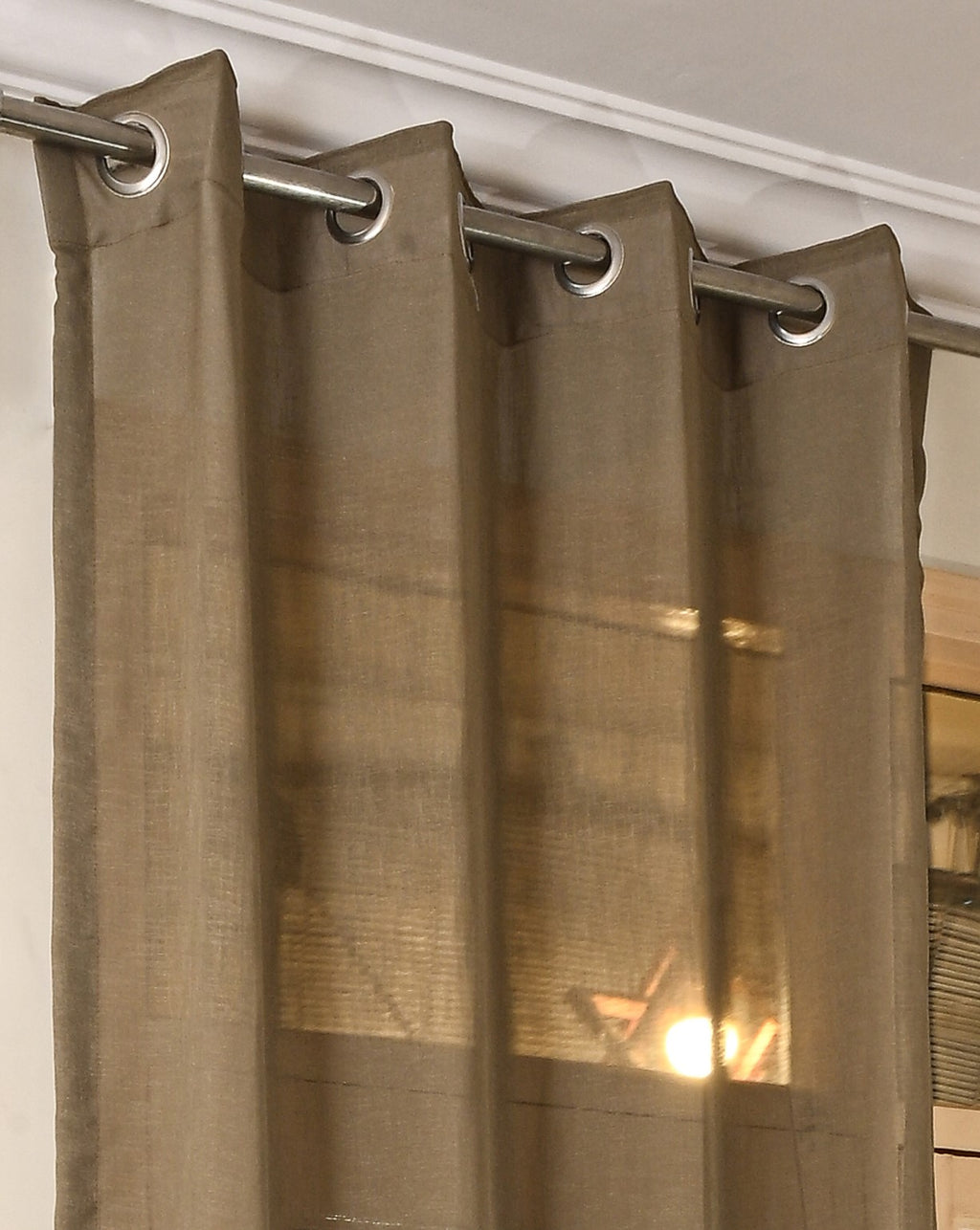 Saukins Sheer Warm Taupe Curtain
