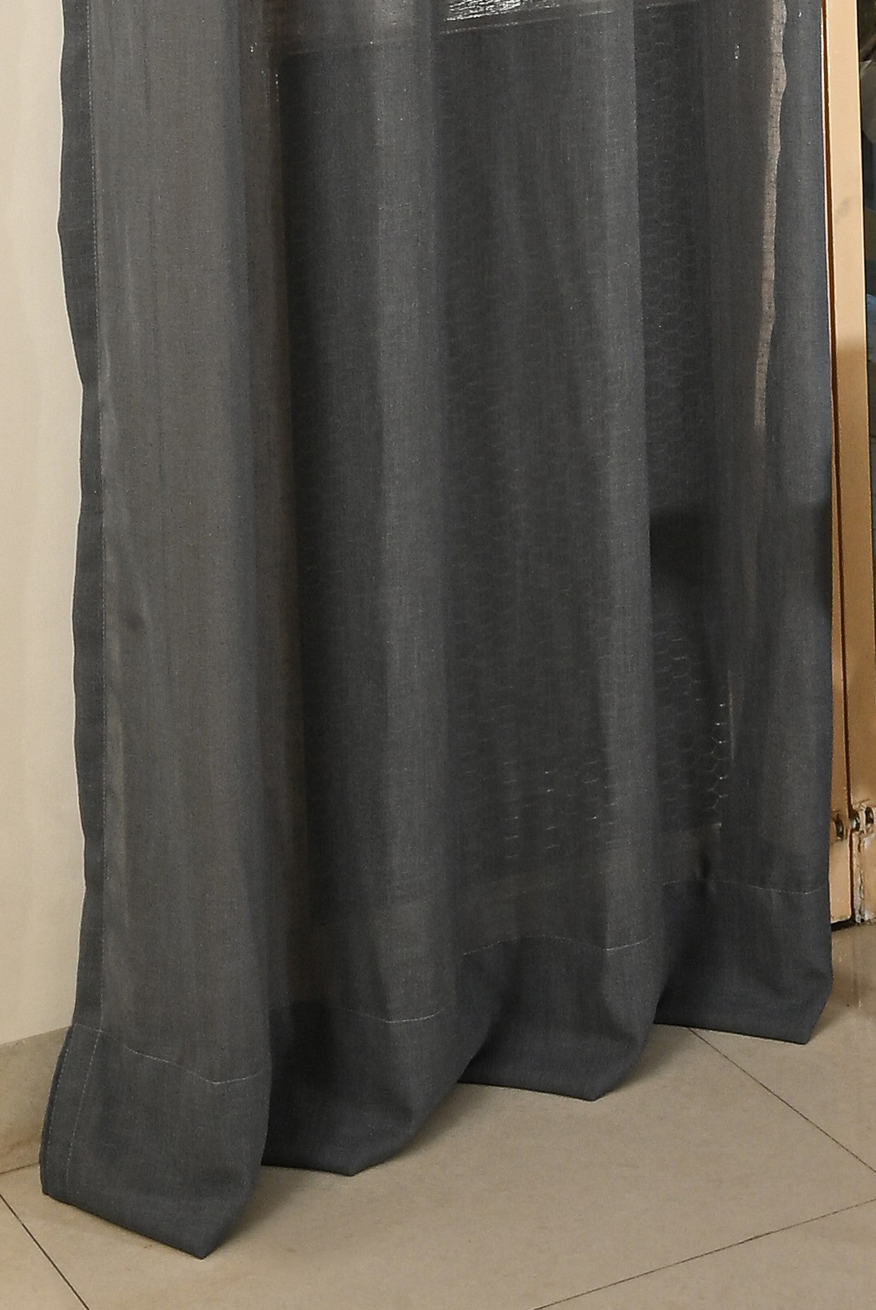 Saukins Sheer Grey Curtain