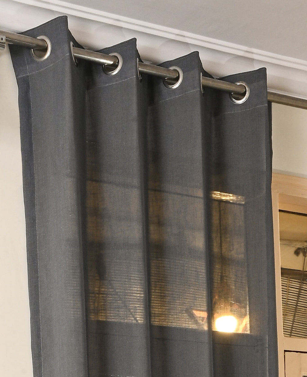 Saukins Sheer Grey Curtain