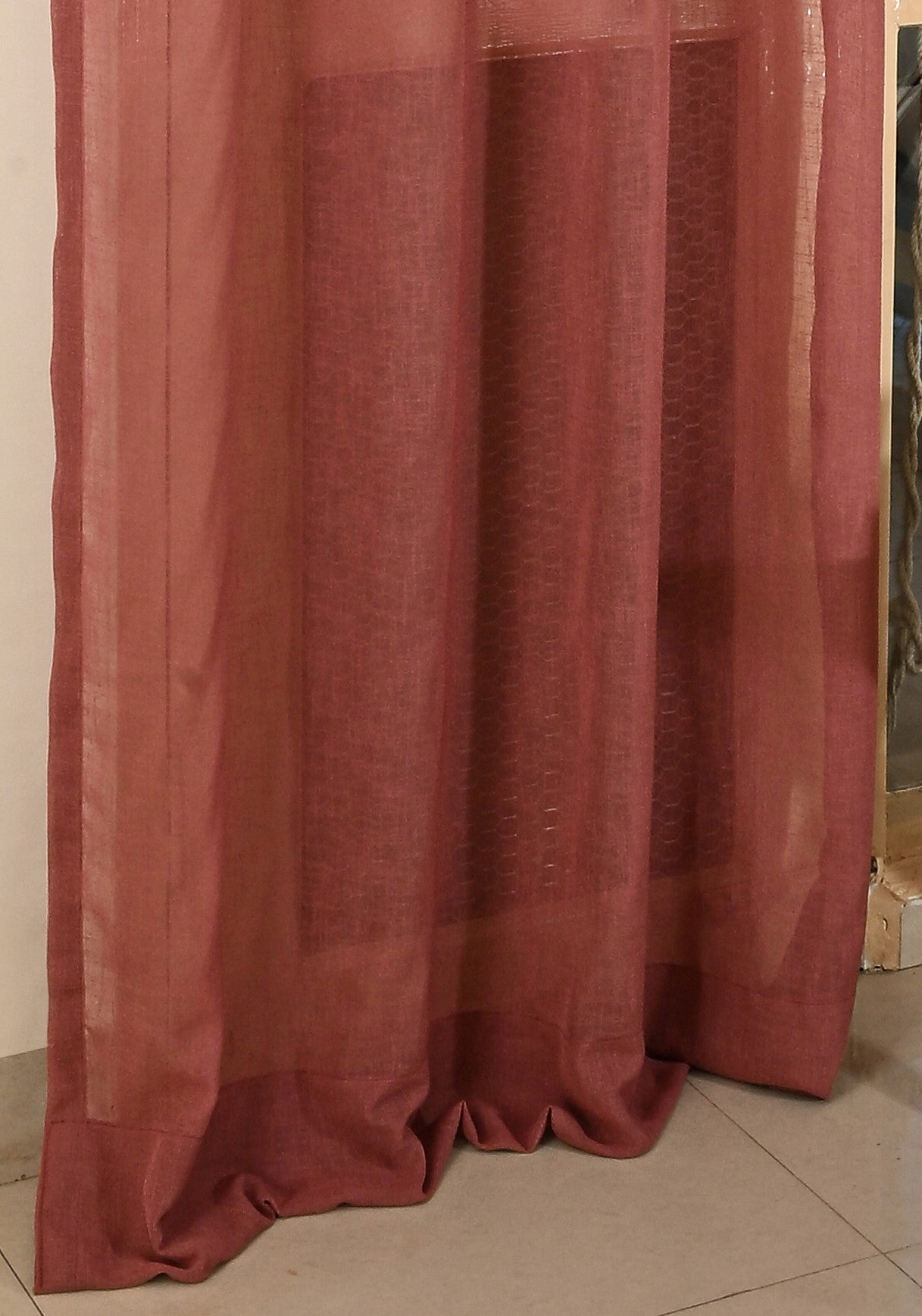 Saukins Sheer Dusty Pink Curtain