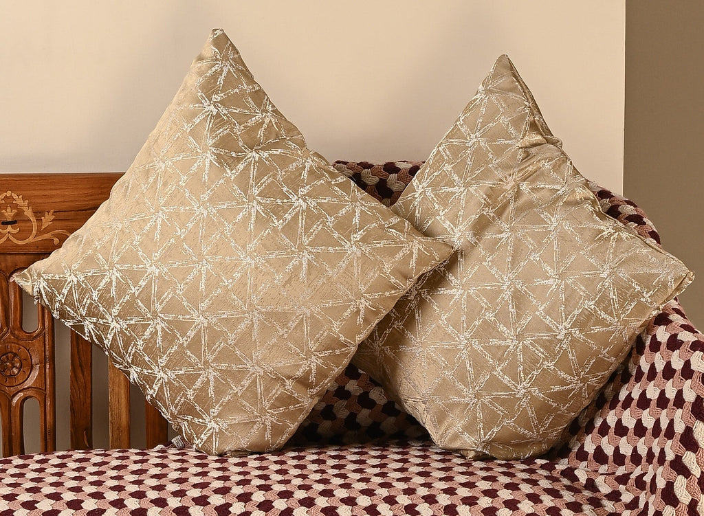 Saukins Geometric I Warm Taupe Cushion Cover