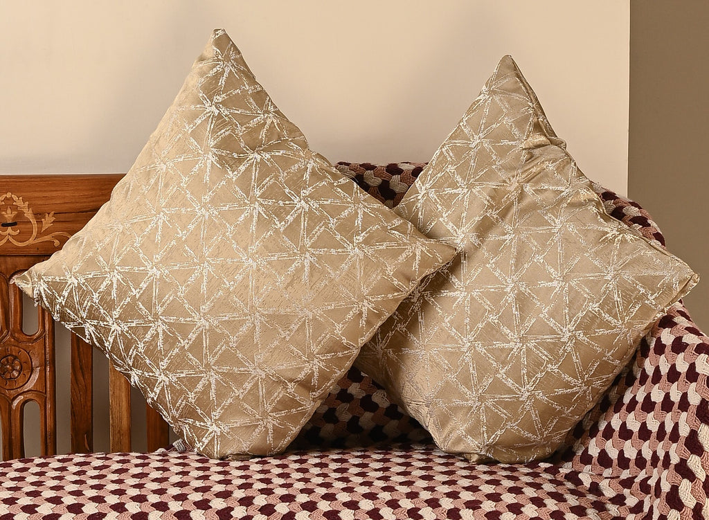 Saukins Geometric I Warm Taupe Cushion Cover