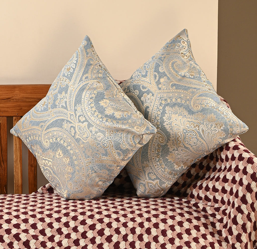 Saukins Taj III Blue Cushion Cover