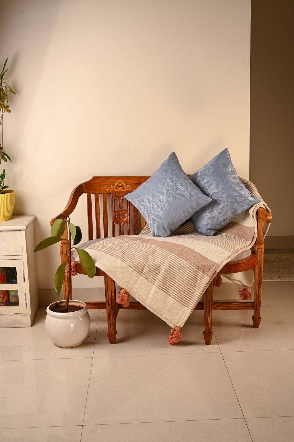 Saukins Geometric III Blue Cushion Cover