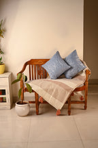 Saukins Geometric III Blue Cushion Cover