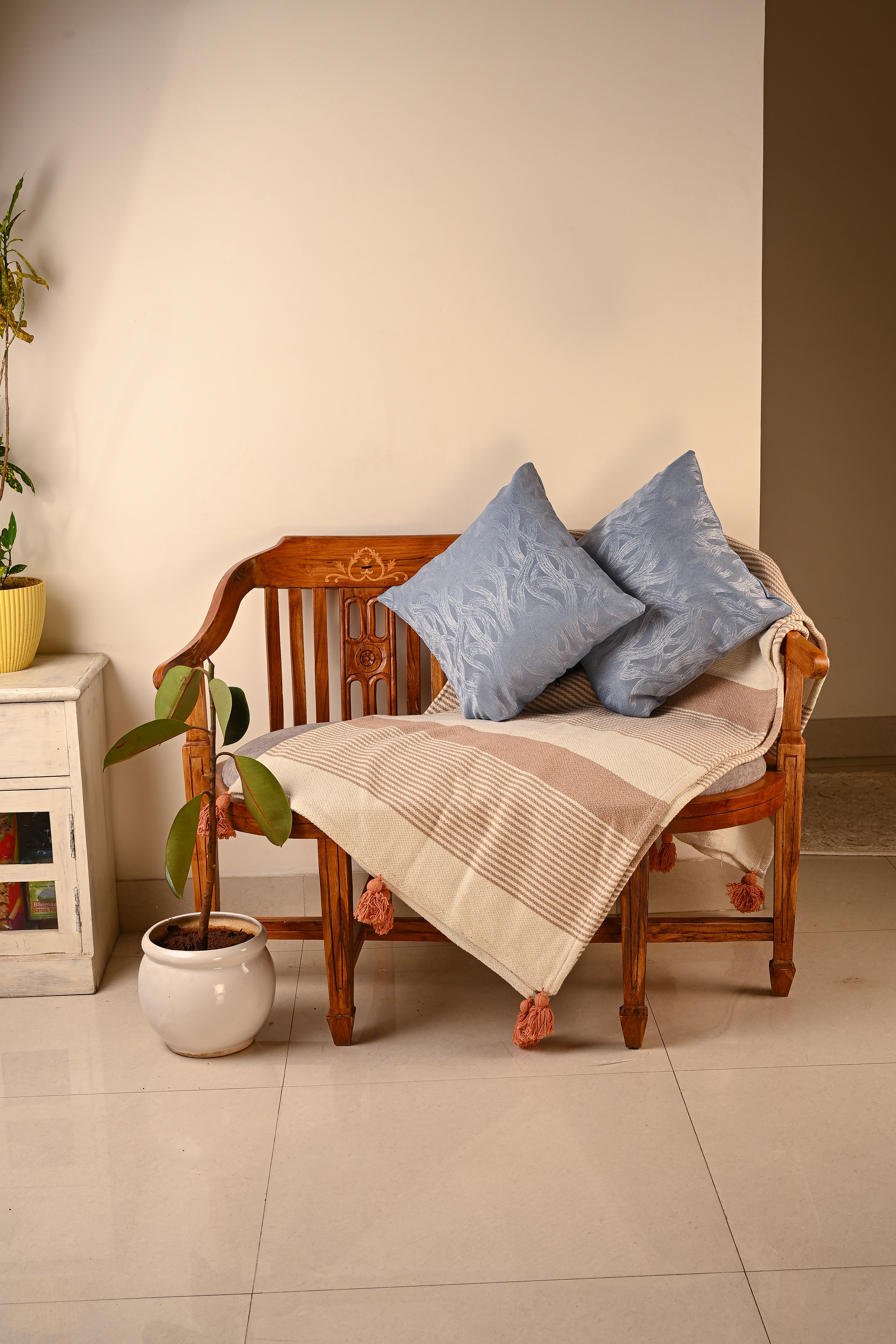 Saukins Geometric III Blue Cushion Cover