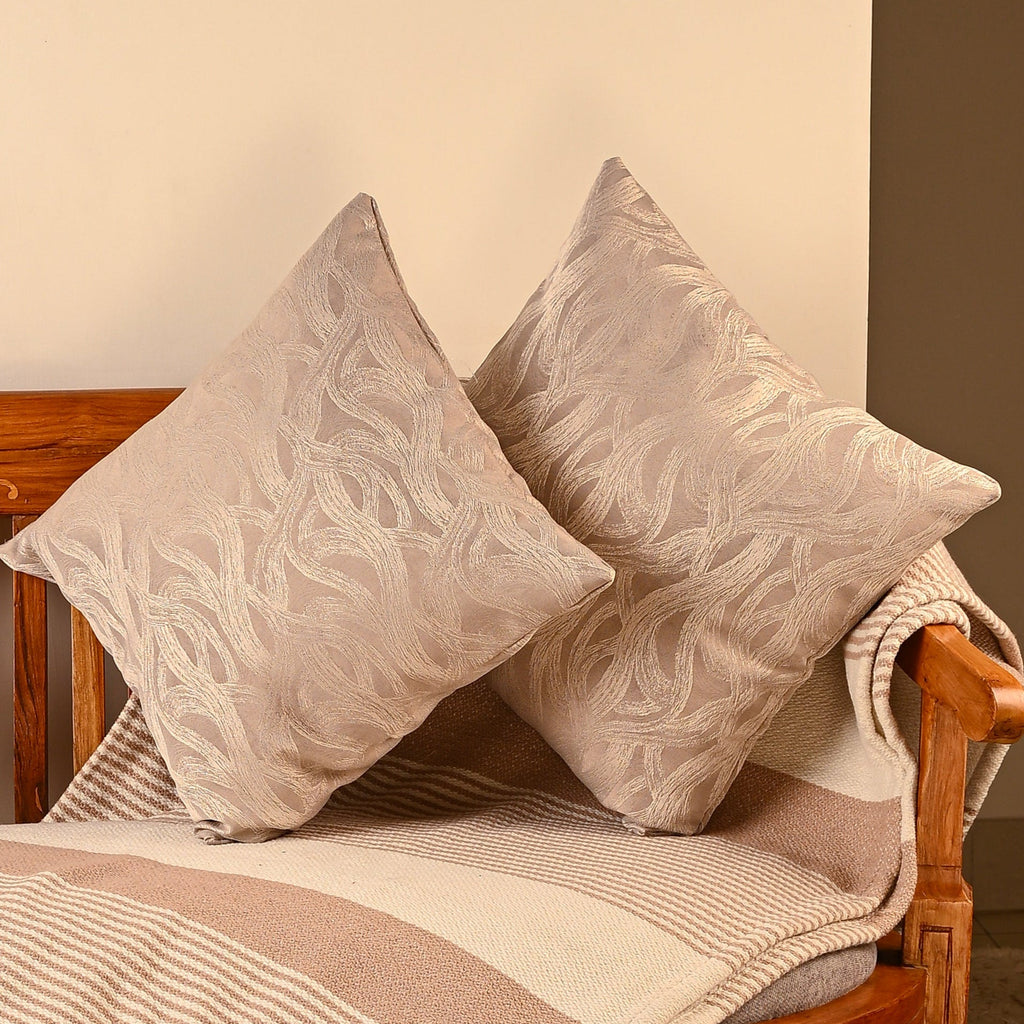 Saukins Geometric III Light Brown Cushion Cover