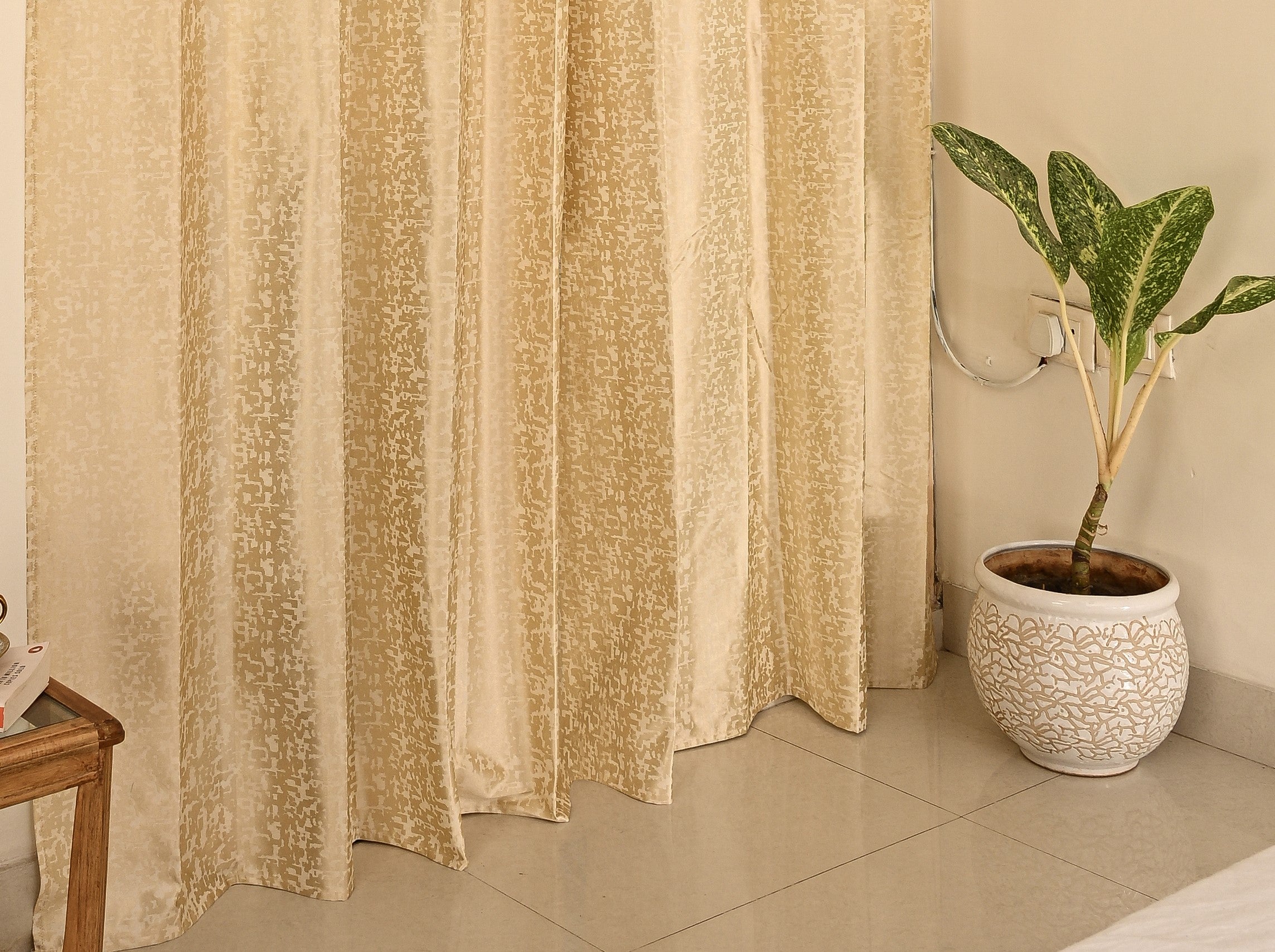 Saukins Geometry II Cream Curtain
