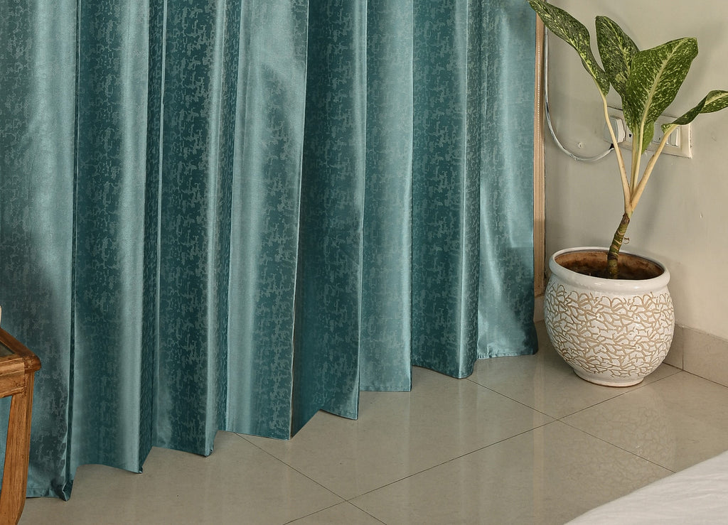 Saukins Geometry II Green Curtain