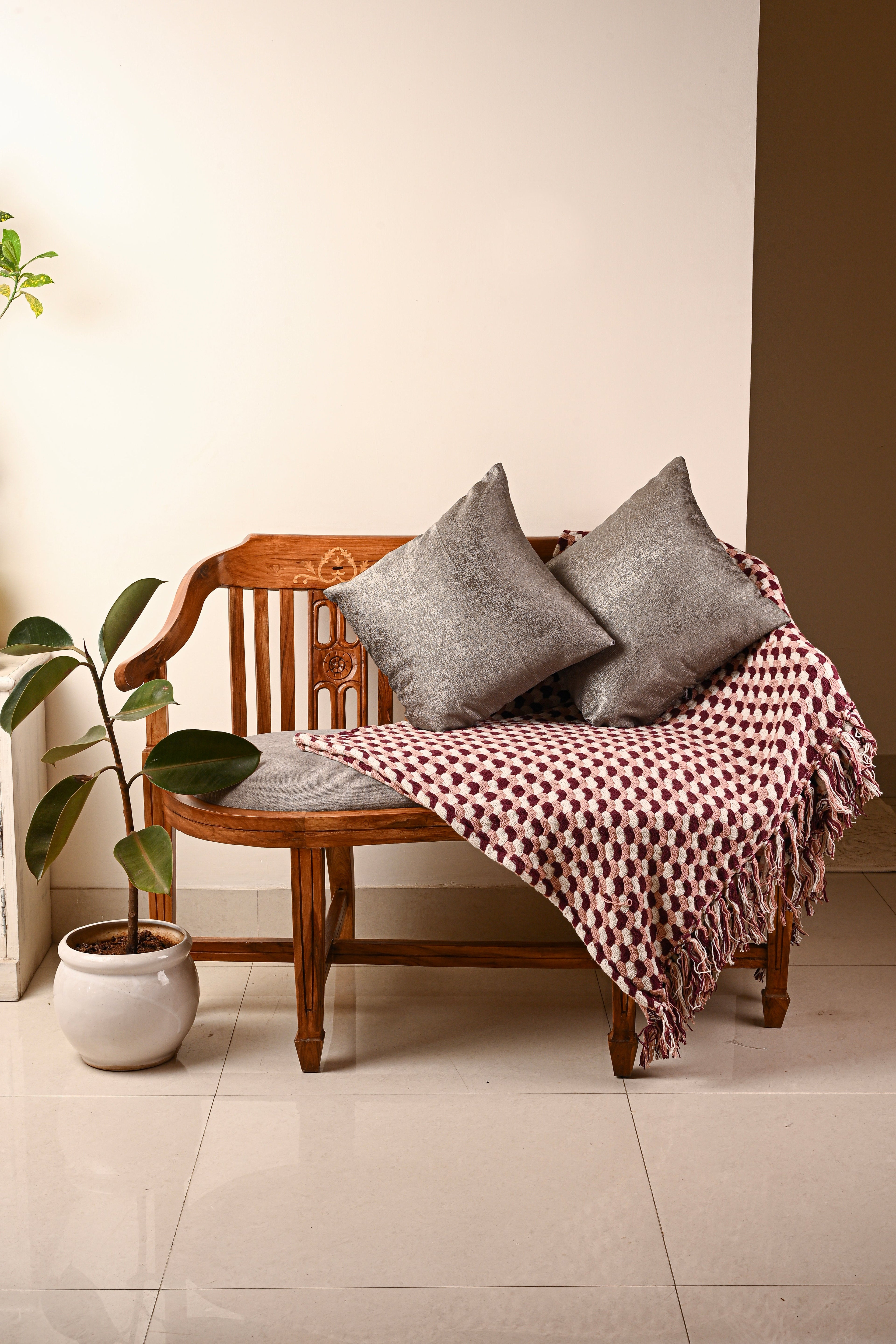 Saukins Plain I Grey Cushion Cover