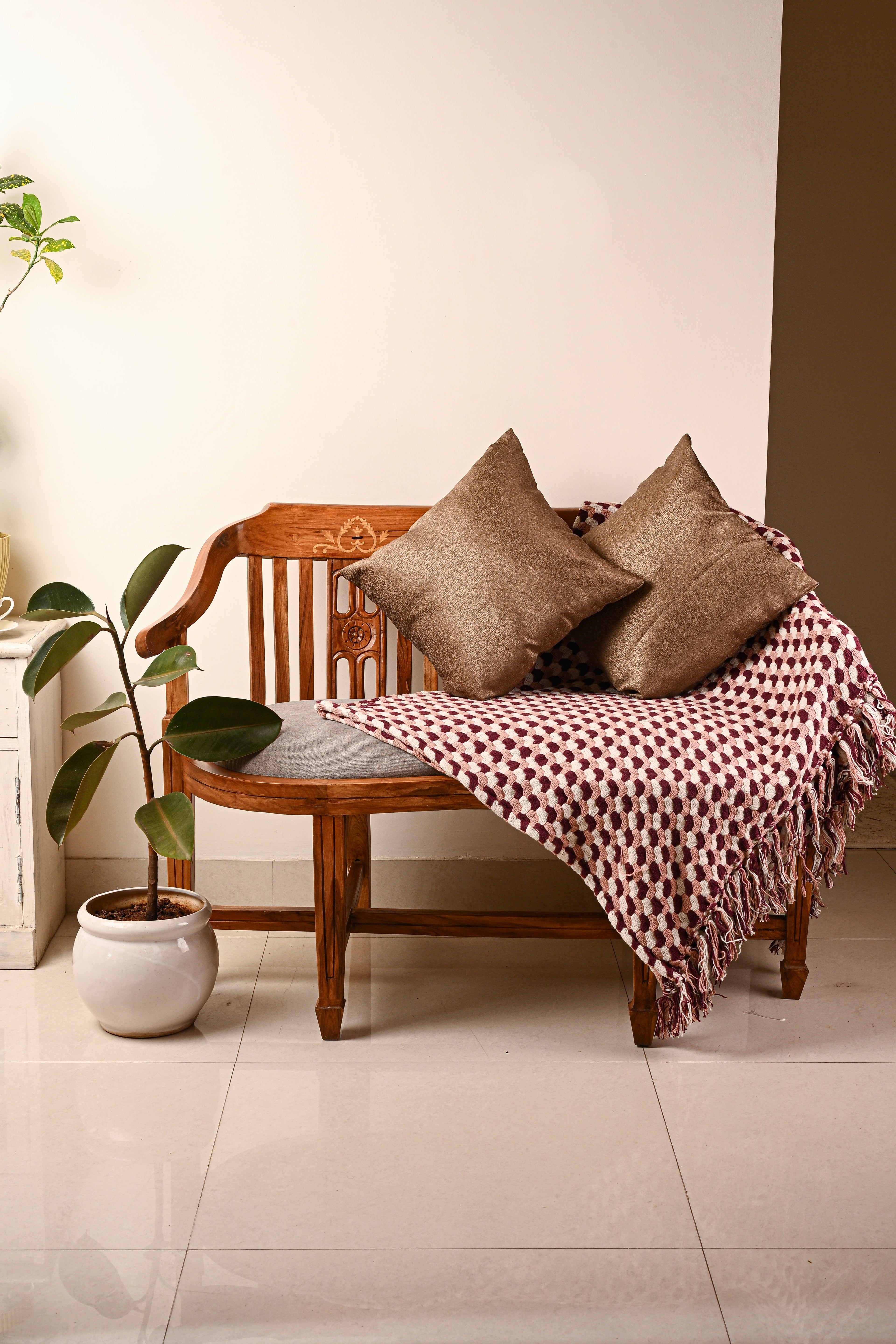 Saukins Plain I Brown Cushion Cover