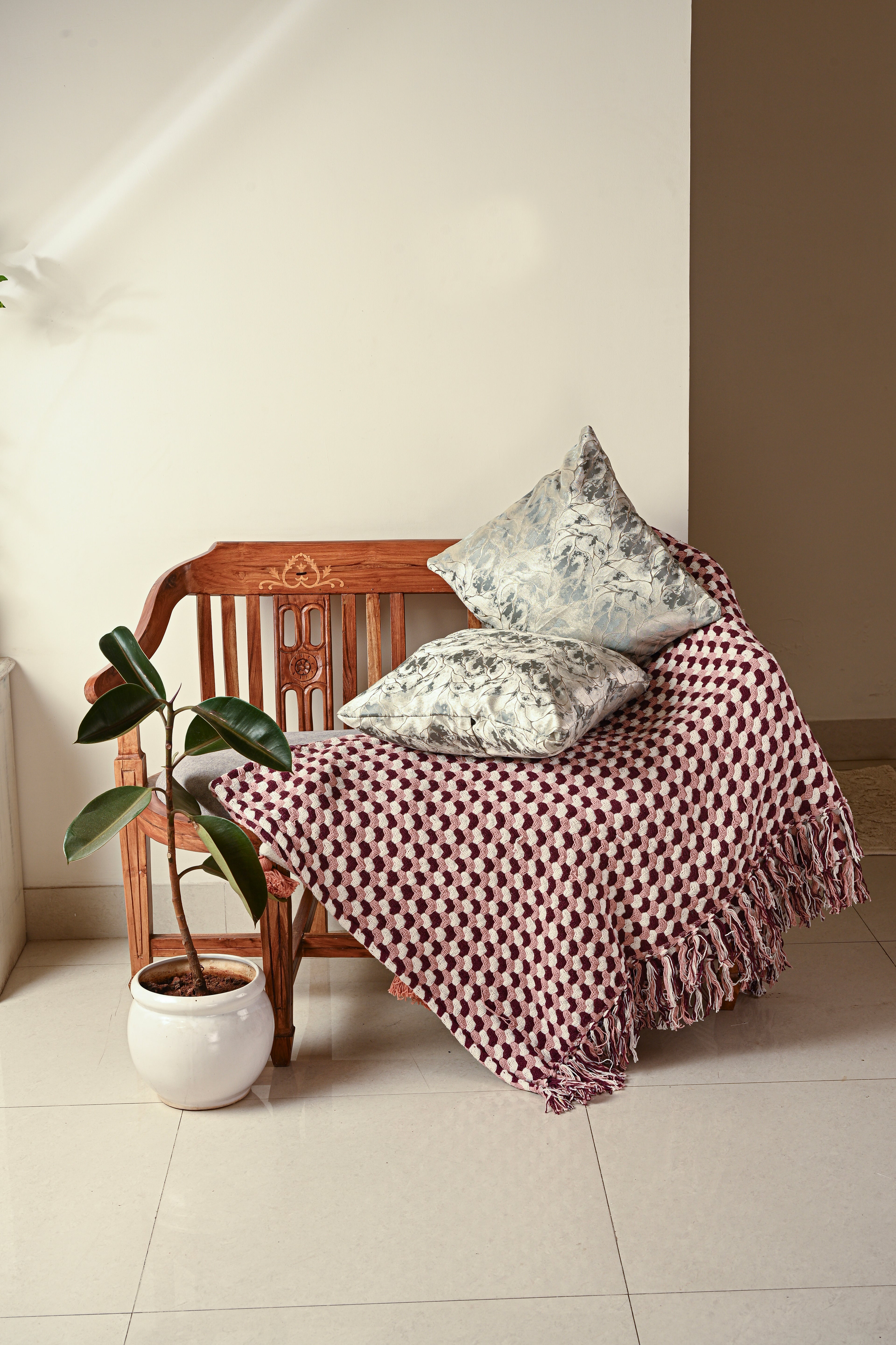 Saukins Elegance II Olive Grey Cushion Cover