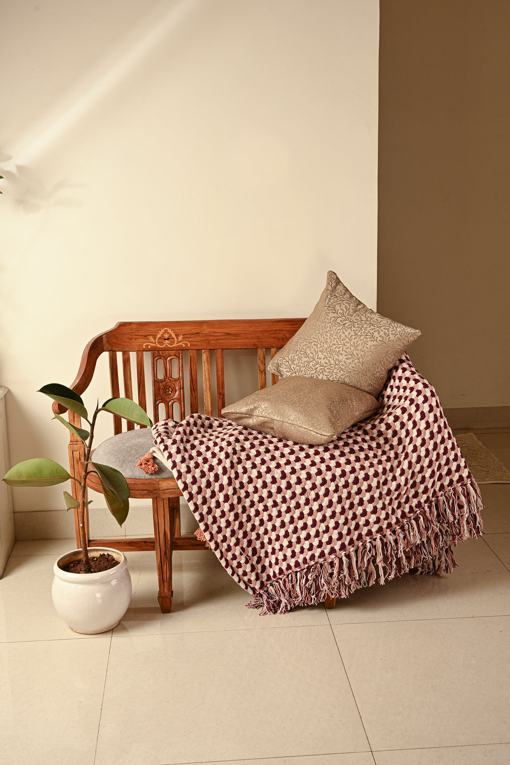 Saukins Natural II Brown Cushion Cover