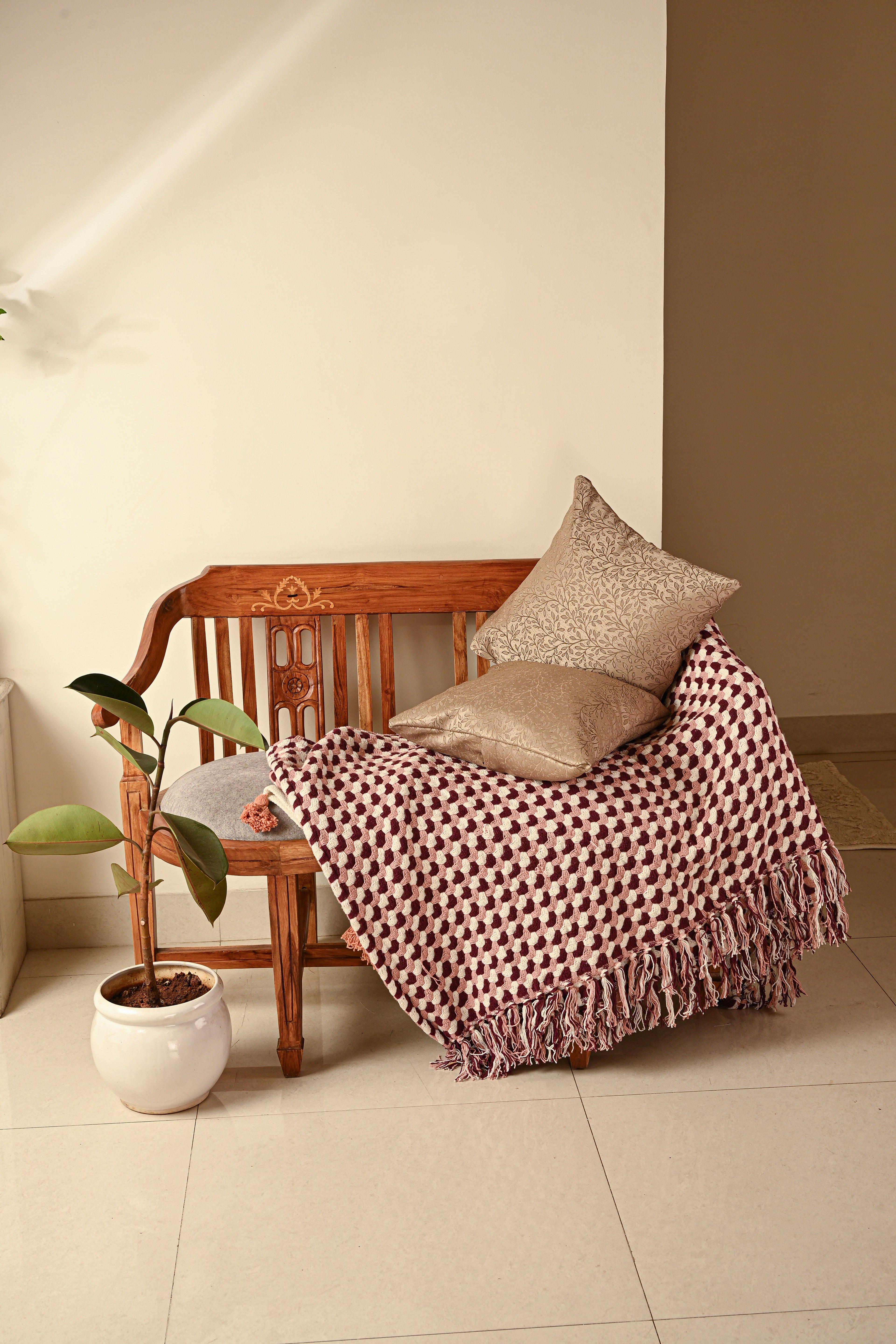 Saukins Natural II Brown Cushion Cover