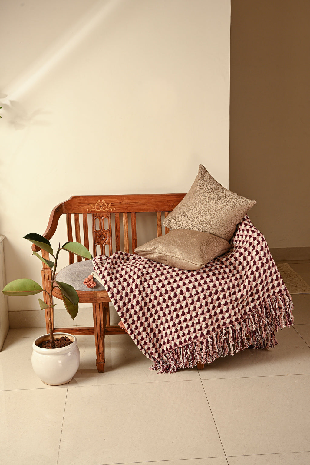 Saukins Natural II Brown Cushion Cover